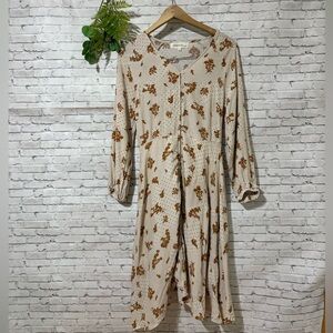 Brass and Roe by Called To Surf Brown Floral Long Sleeve Dress